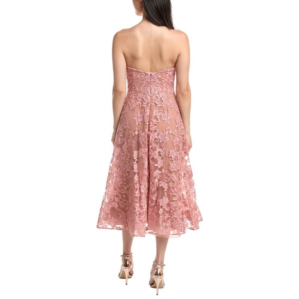 Marchesa Notte Womens  Midi Dress, Pink - Picture 2 of 3